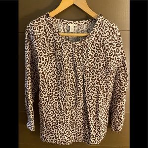 J. Crew animal print linen top size 12